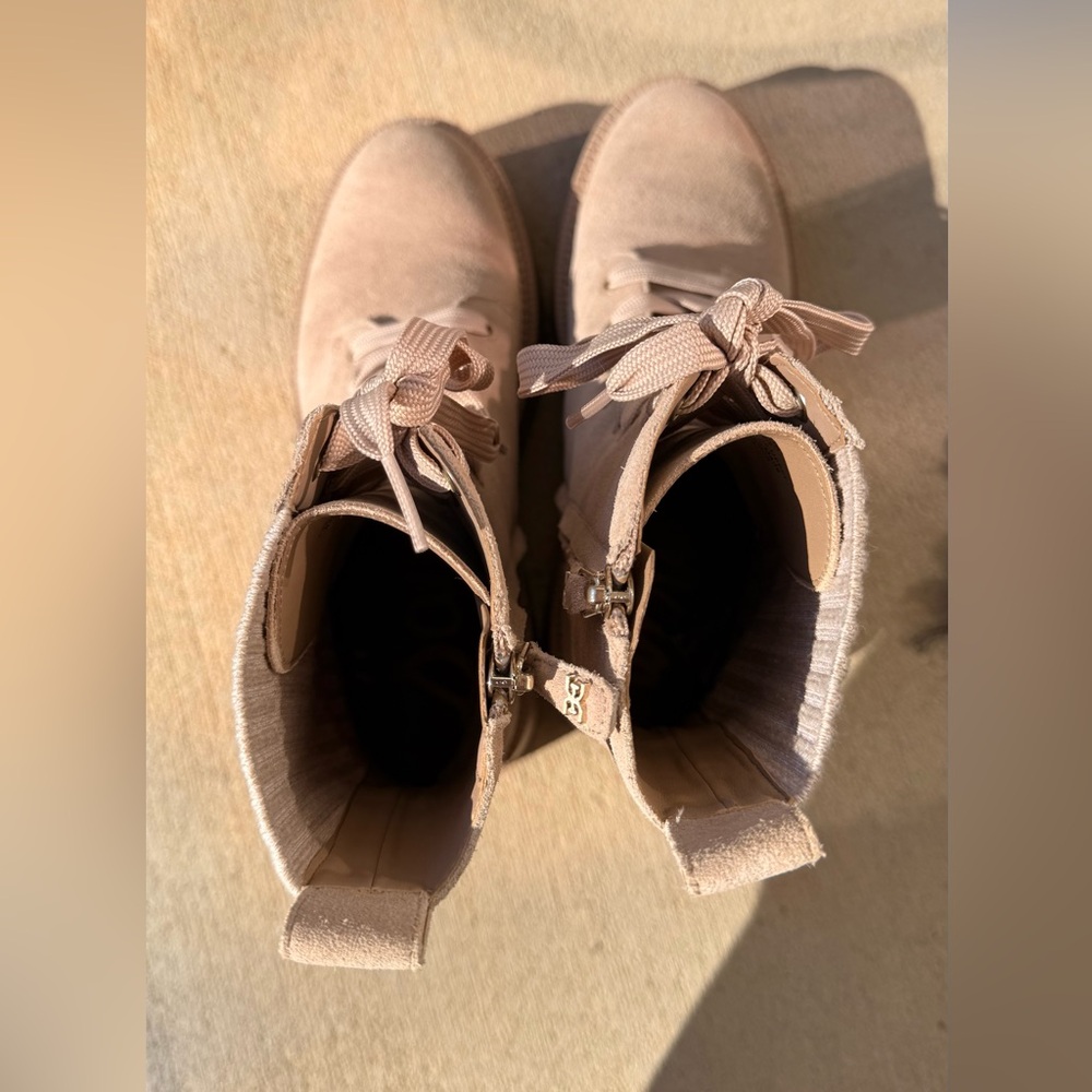Sam Edelman Beige Lace-Up Women's Boots - Picture 3 of 6